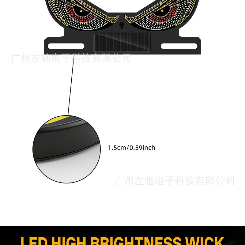Cross-Border Solar-Powered Dynamic Devil's Eye Led Warning Light for Cars and Trucks