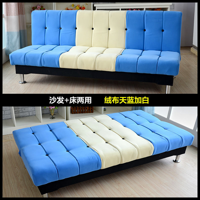 公寓客厅北欧油蜡PU皮革出租房三人小户型理发店可折叠两用沙发床|undefined