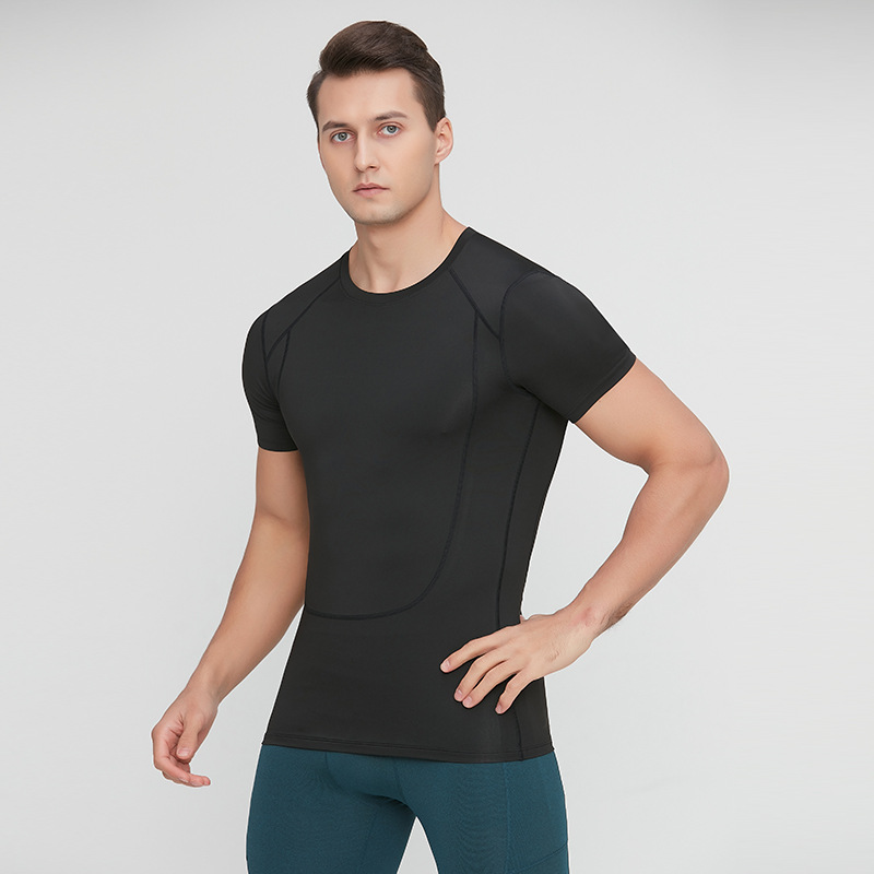 Cross-Border deportes ropa de entrenamiento de los hombres de verano stretch correr entrenamiento Camiseta de manga corta corsé de compresión superior