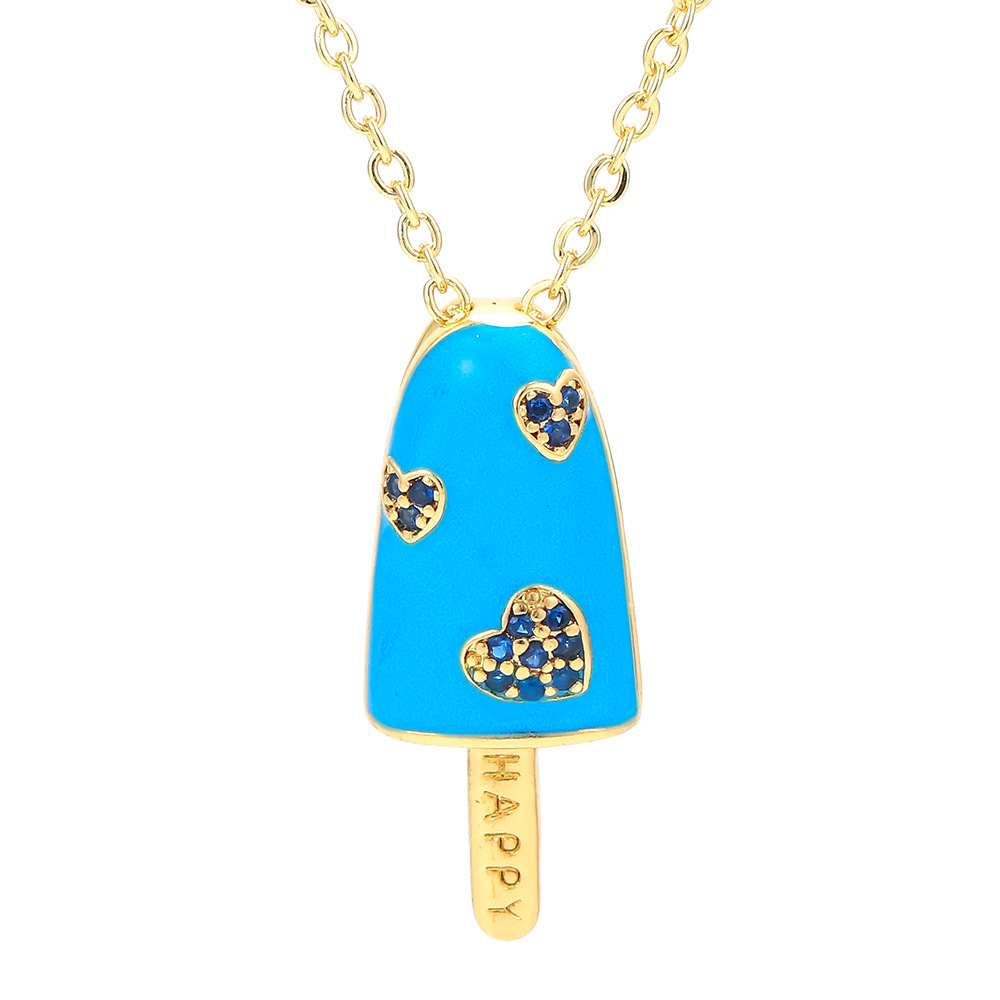 Wholesale Jewelry Popsicle-shaped Oil Drop Pendant Copper Inlaid Zircon Necklace Nihaojewelry display picture 10