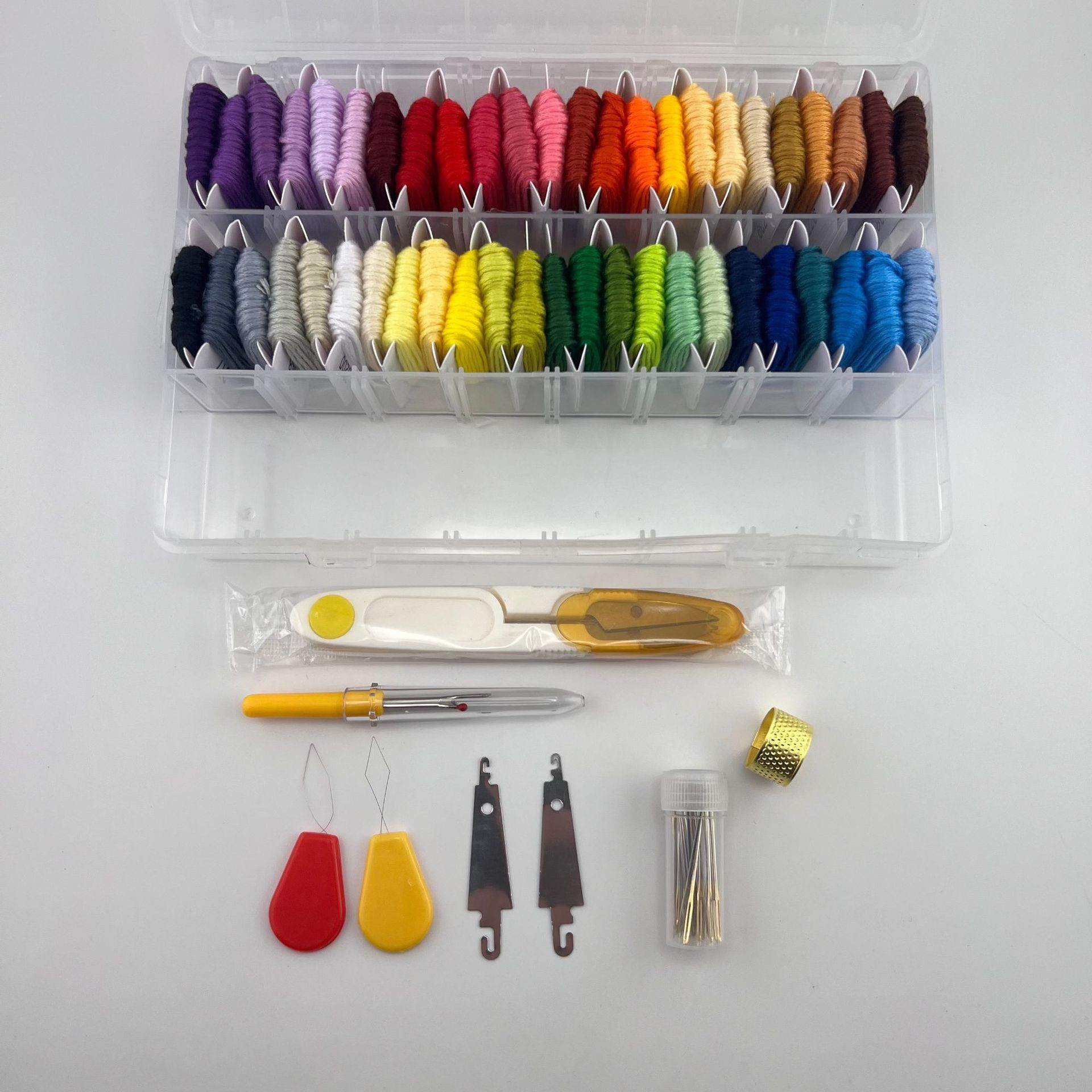 DMC hilo de punto de cruz tablero de bobinado 50 colores 100 colores traje 8 M hilo de bordado de algodón ecológico de 6 hilos 12 tarjetas de hilo al por mayor