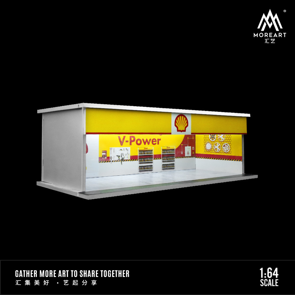 Escena 1:64 garaje de estacionamiento subterráneo modificado RV modelo de coche caja a prueba de polvo con montaje de luz LED