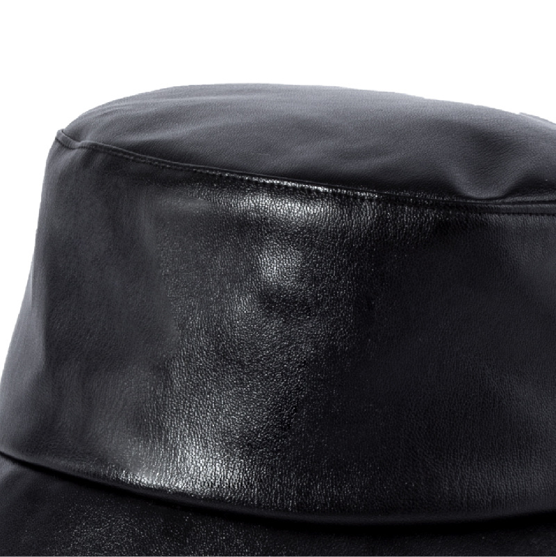 HJ74-羊纹皮软舌平顶帽