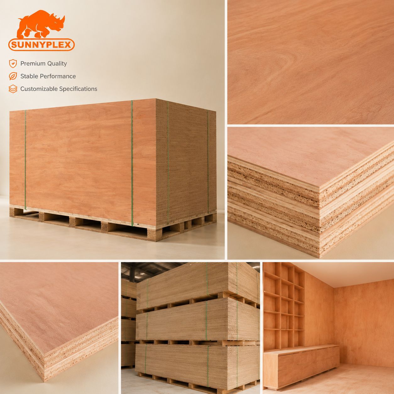 Suministro directo de fábrica de madera contrachapada tablero de madera tablero decorativo mejoras para el hogar plantilla de construcción al por mayor tablero multicapa de abedul ruso