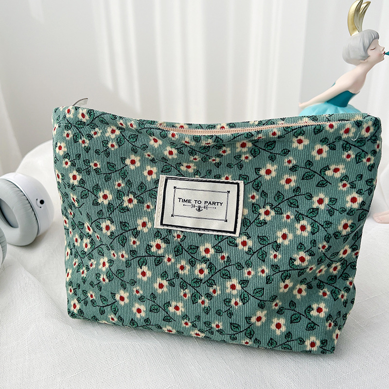 Vacation Flower Polyester Corduroy Square Makeup Bags display picture 3