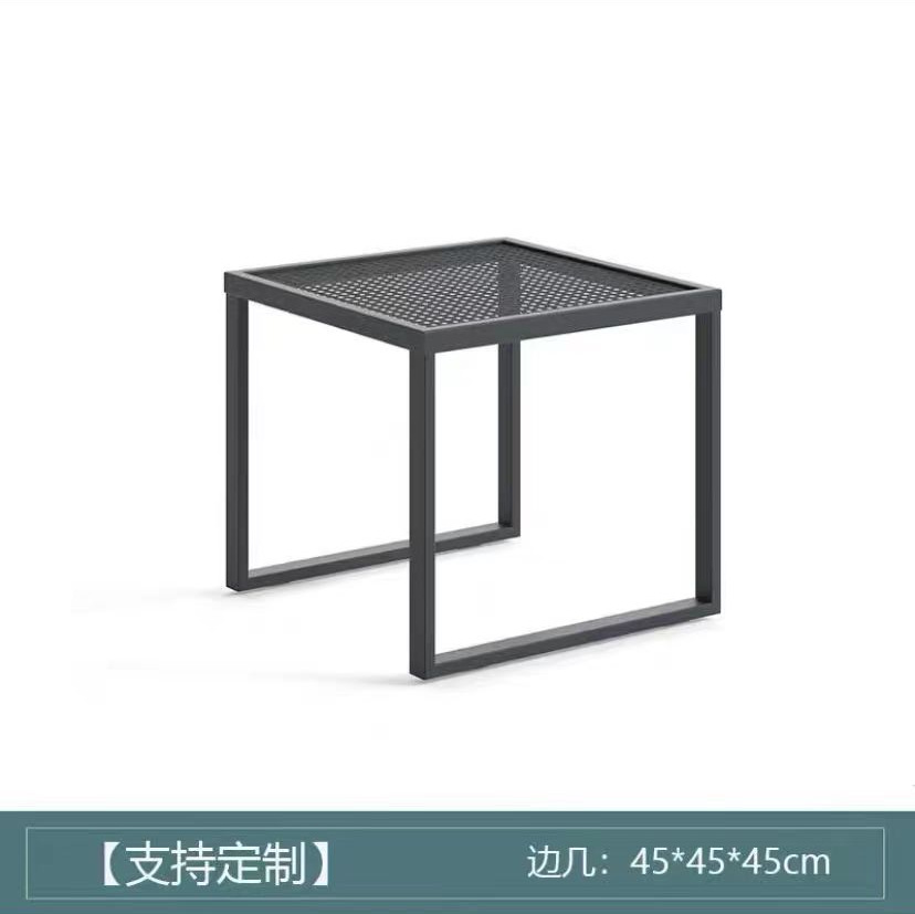 Sofá de aleación de aluminio al aire libre nórdico terraza villa muebles departamento de ventas residencial sofá de acero inoxidable combinación al aire libre