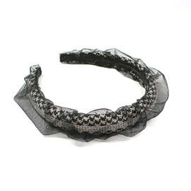 时装新款发箍 网纱复古高档贴钻双层海绵纱莫利发箍发卡Headband