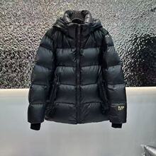 黑金羽绒服情侣款高充绒极寒短款冬季新款男女同款加厚户外羽绒服
