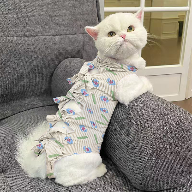 猫咪手术服宠物绝育服母猫断奶服防舔毛衣服宠物术后一次性用品