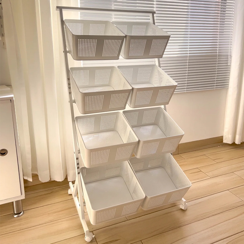 Cesta de cocina estante de almacenamiento de alimentos multicapa carro doméstico de almacenamiento de bocadillos estante de almacenamiento de frutas y verduras