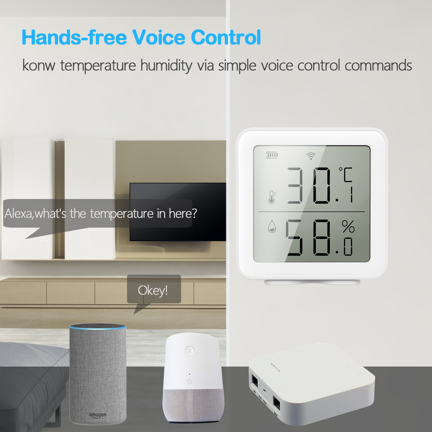 Graffiti inteligente WiFi sensor de temperatura y humedad detector inalámbrico enlace inteligente electrónico de temperatura y Sensor de medidor de humedad