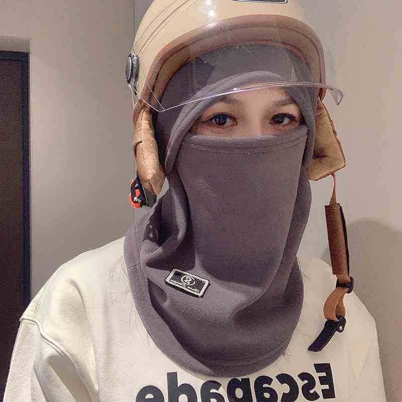 加绒冬季面罩骑行围脖一体帽子电动车防风防寒加厚保暖头套帽子|undefined