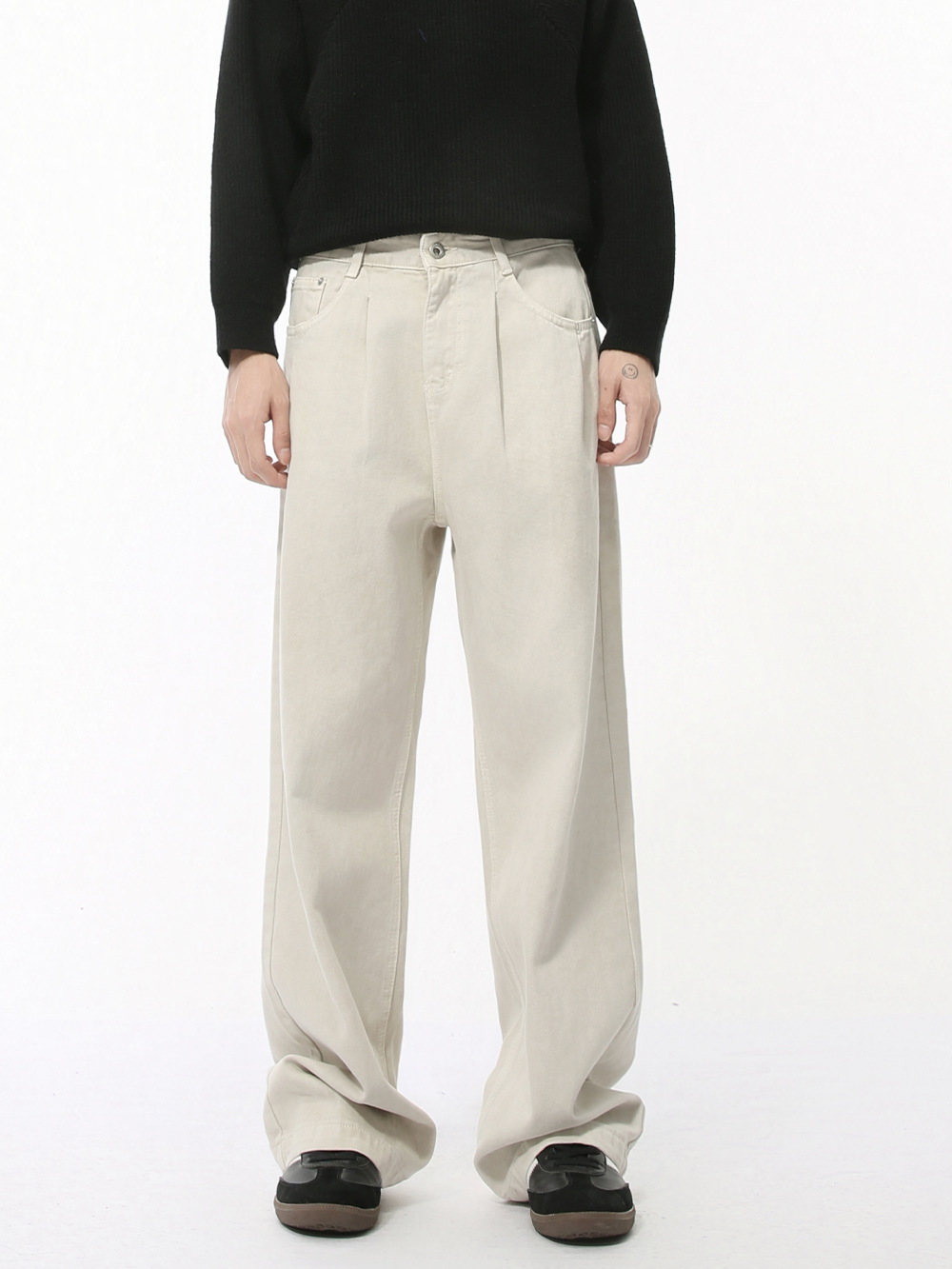 MTLCLOTHES Hombres| Nuevos productos de otoño básicos de algodón limpio ajustado jeans de color sólido simple