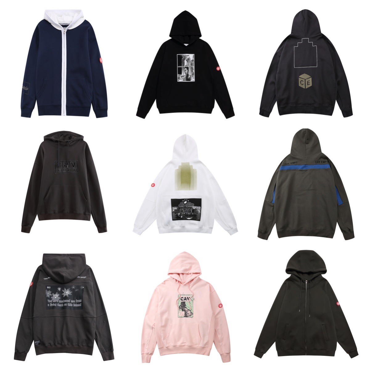 In-Stock Ce Cavempt New Japanese-Style Trendy Loose Casual Hooded Sweatshirt with Graphic Print and Embroidery