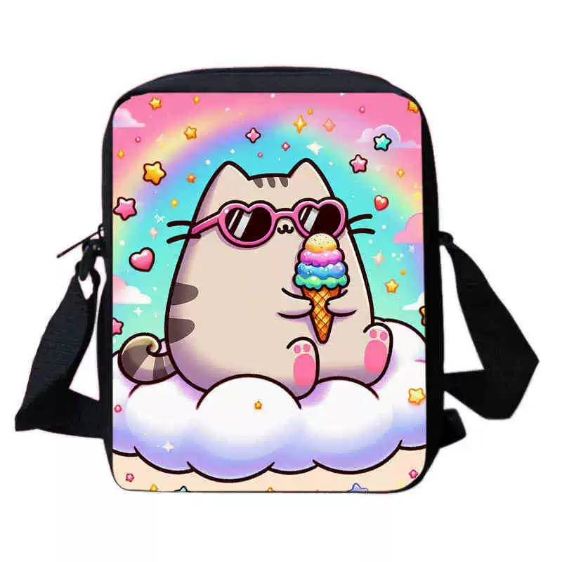 Рюкзак учебный Pusheen Fat Jimao с принтом периферийного типа, через стекло, зарубежная торговля, школьный рюкзак