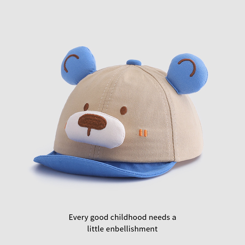 Sombreros infantiles primavera y otoño para niños sombreros de lengua de pato bebés sombreros de borde suave bebés 1 - 2 lindos sombreros casuales de algodón 48CM