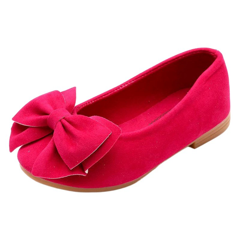 2020 Новые однотонные туфли принцессы с бантом, модная Однослойная обувь для девочек, удобные износостойкие туфли без шнуровки