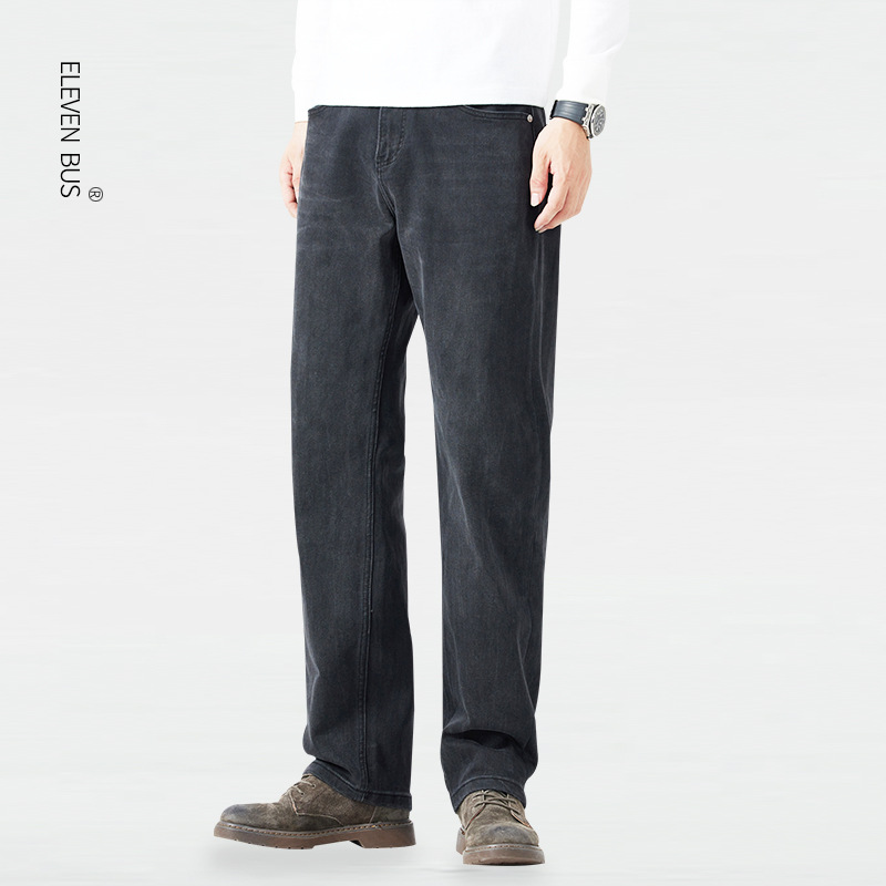 Capelli lisci di fabbrica di jeans da uomo neri puri slim slim quattro stagioni_voghion.com