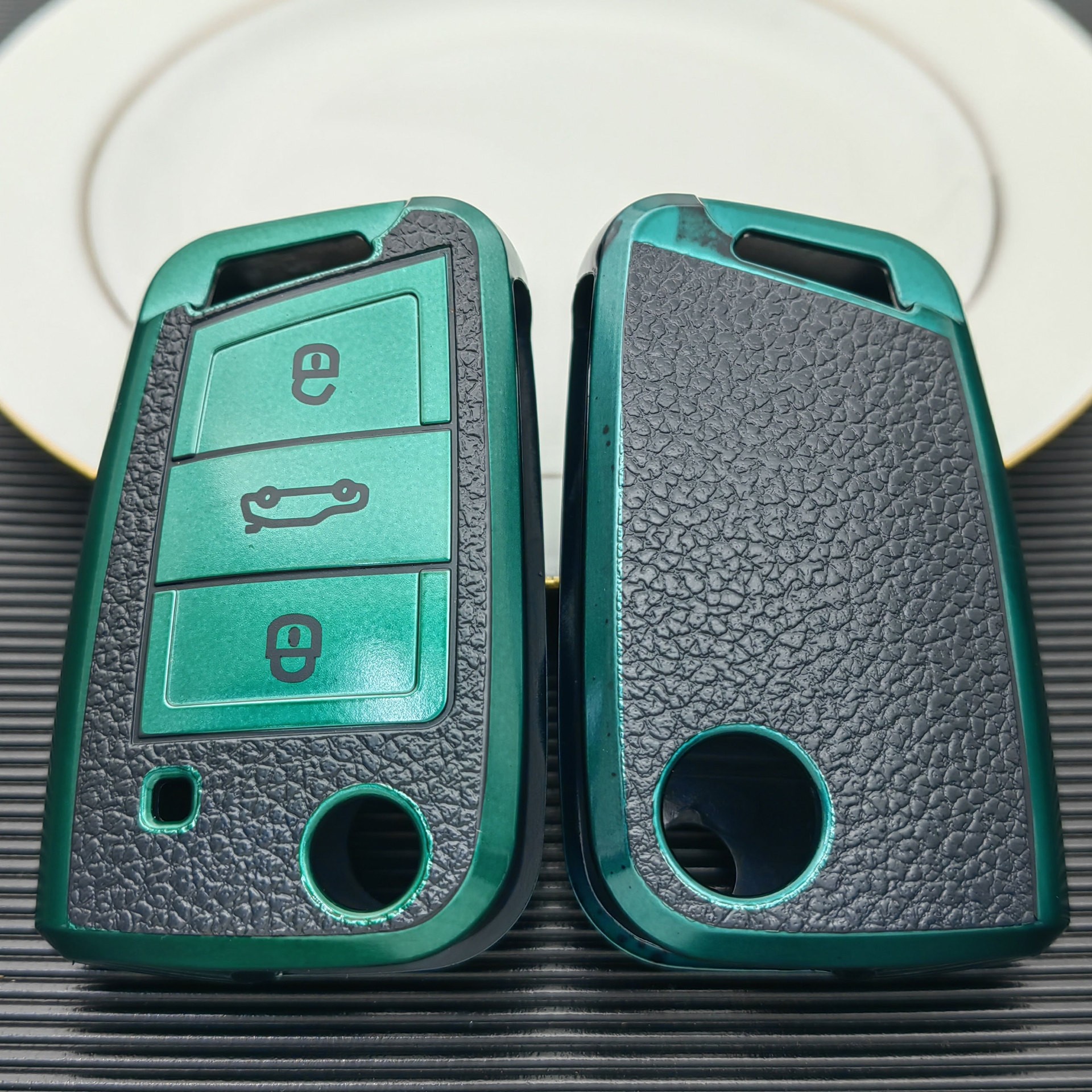 가죽 패턴 녹색 단일 쉘