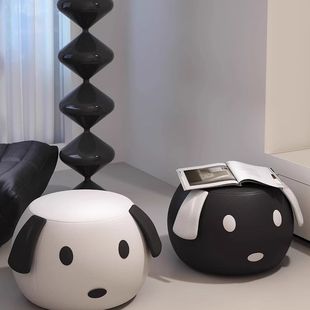 Small Stool for Home Use, Low Stool for Children, Cute Cartoon Small Bench, Simple Sofa Stool for Living Room, Shoe-Changing Stool, Sitting Stool, Round Stool