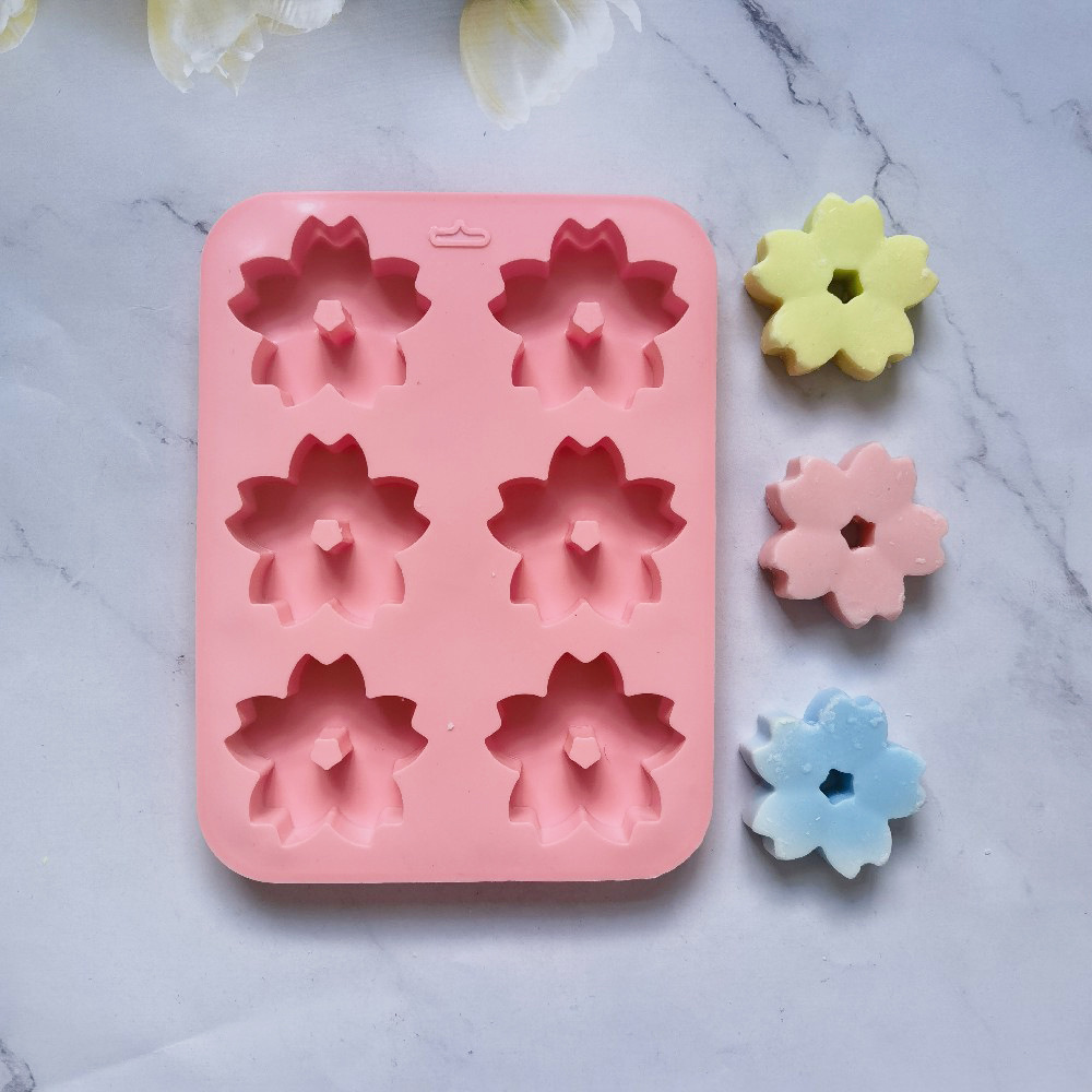 6 flores de cerezo 15 molde de silicona pastel helado pudín molde de postre jabón utensilios