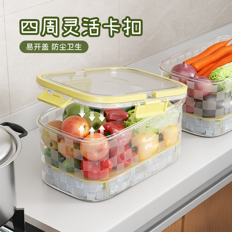 ポータブルフルーツ弁当箱大容量アウトドアキャンプ春のお出かけアイスバッグ付き食品フルーツドリンク収納クリッパー|undefined