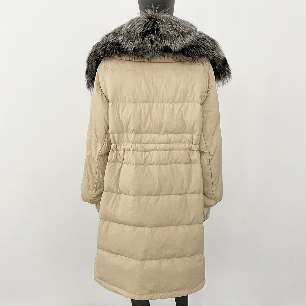 Women's Clothing New Silver Fox Large Fur Collar High end Down Jacket_voghion.com