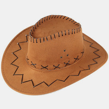 夏季男士爵士帽西部牛仔帽辣妹旅行禮帽麂皮絨爵士帽草原騎行帽子