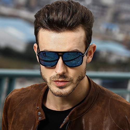 Europe and America Sunglasses Fashion Aviator Sunglasses for Men Driving Driving Polarized Sunglasses New Black Frame Fishing Sunglasses Frame Wholesale A523