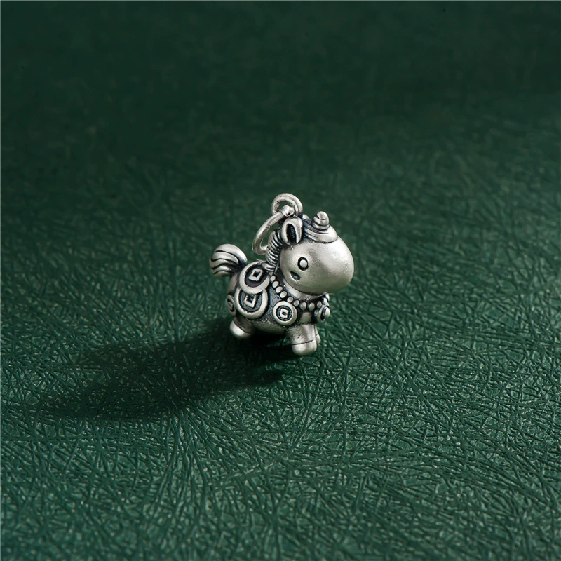 Серебряный браслет, пони, подвеска, 3D, единорог
