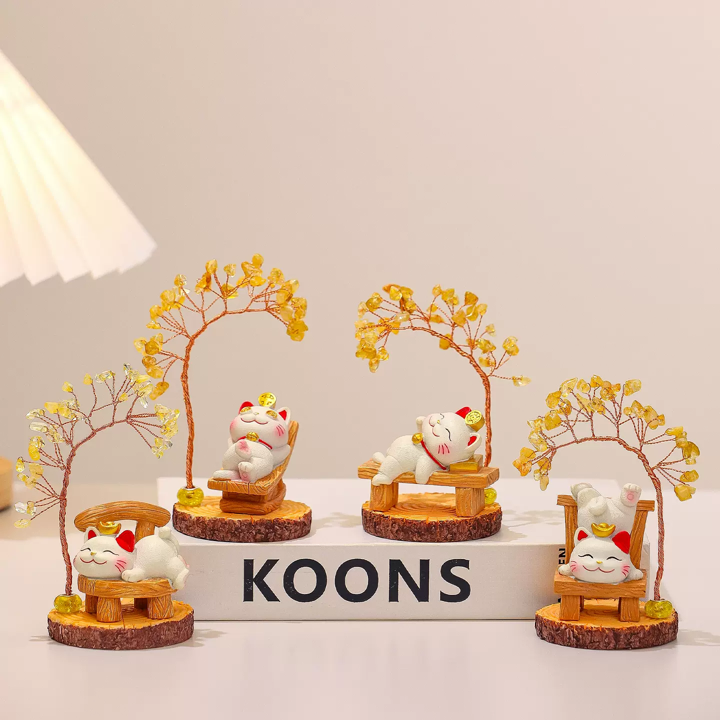 招财猫水晶发财树摆件装饰品礼品新年桌面礼物创意办公室礼物新款