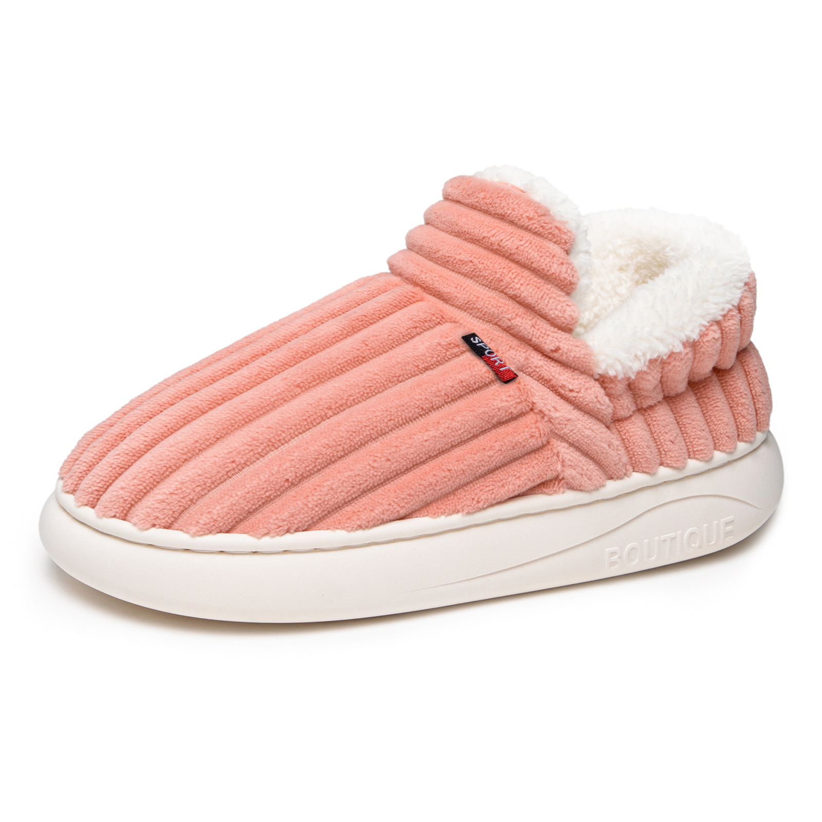 Zapatos de algodón de mujer personalizados superficiales botas de nieve de lana gruesa ligera botas cortas con suela gruesa zapatillas de algodón