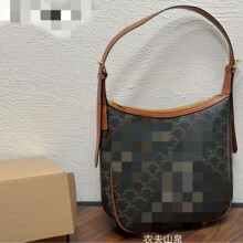 S家真皮凯旋门HOBO腋下包包女2024新款大容量半月单肩斜挎女包