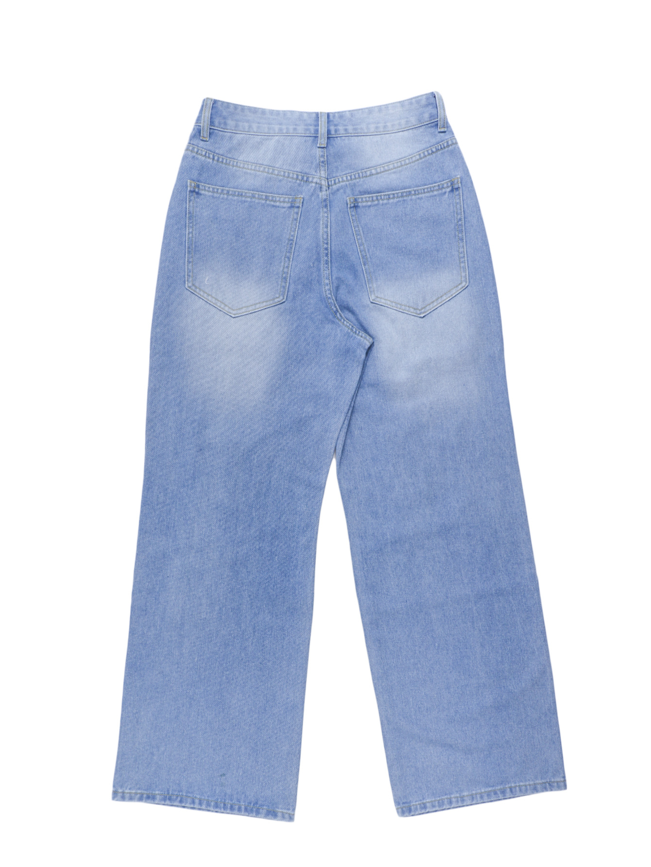 Dames jeans met hoge taille en wijde pijpen - Losse, versleten denim broek voor een streetwear- en casual stijl_voghion.com