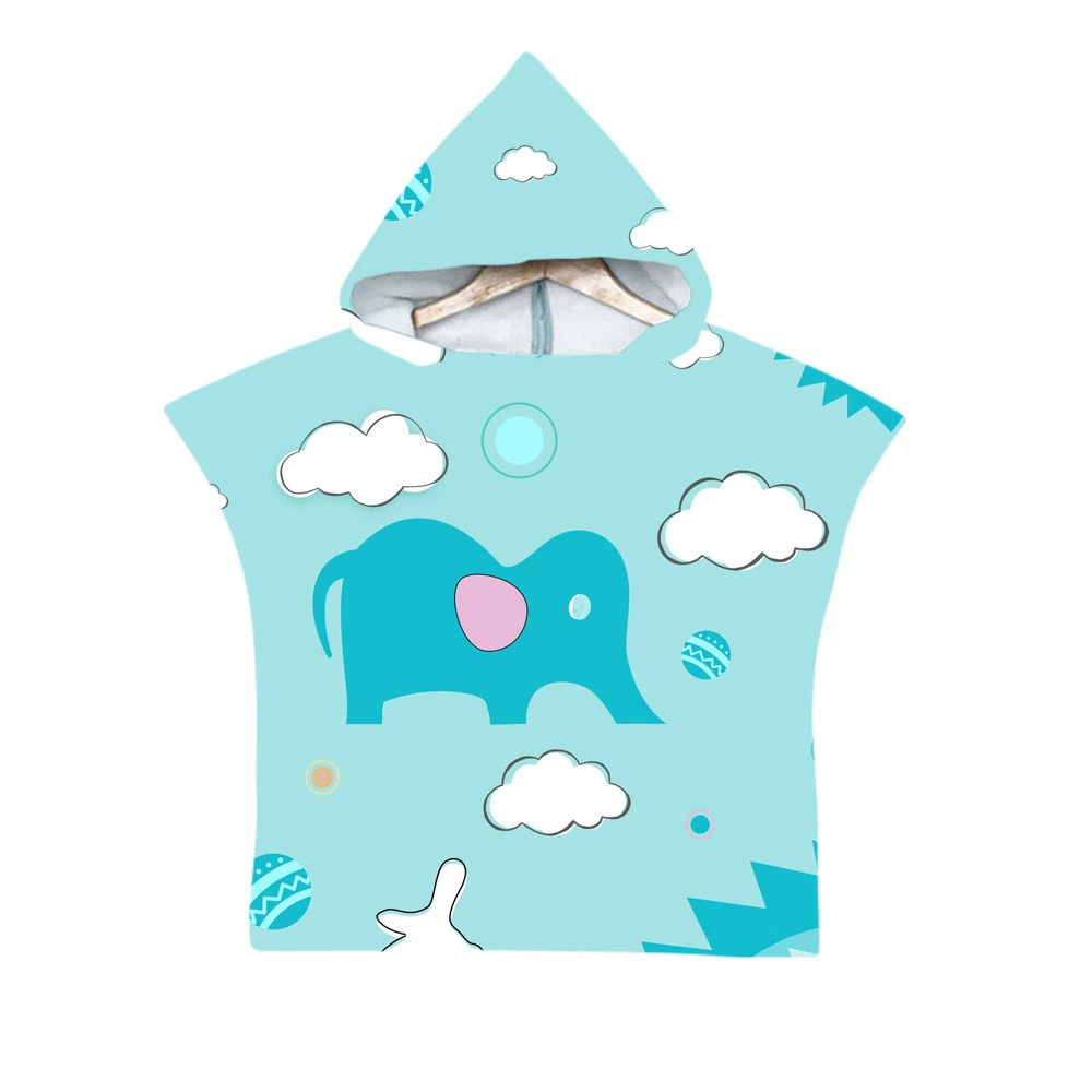 2 дня волосы слон мультфильм шитье края банное полотенце цифровая печать взрослый полотенце с капюшоном из микрофибры Новый