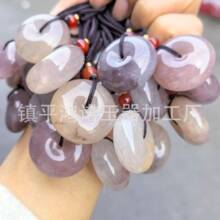 天然金丝玉紫罗兰平安扣吊坠毛衣链新疆玉石平安扣面包扣直播货源