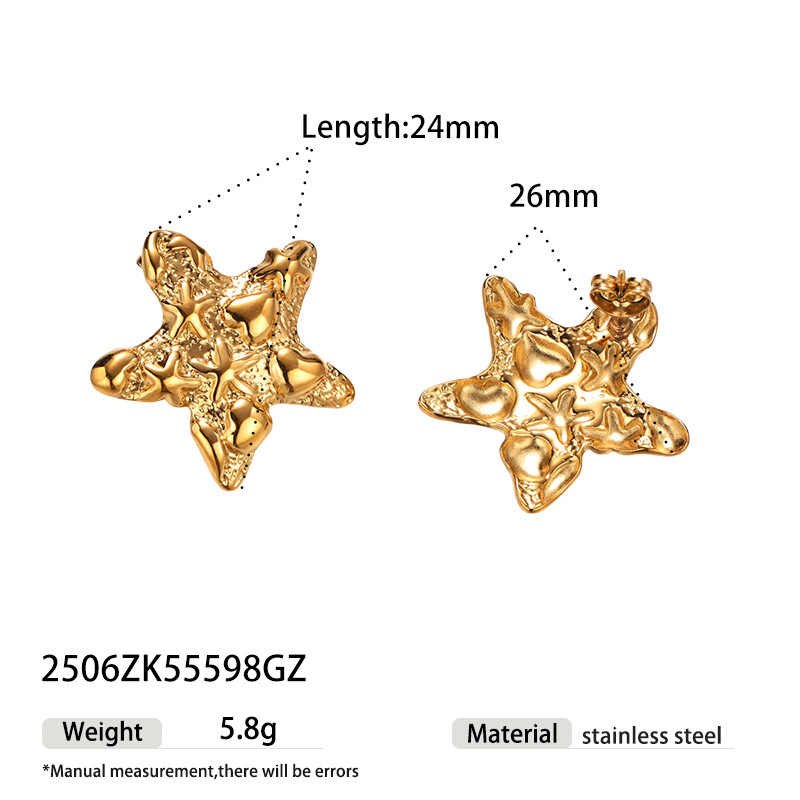 Tina Europa y los Estados Unidos moda transfronteriza clásica diseño de forma de lava pendientes de estrellas lujosas joyas de alta calidad al por mayor mujeres image 7