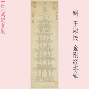 Calligraphy by Wang Shumin: the Heart Sutra Scroll, Vintage Calligraphy, Small Regular Script, Authentic Micro-Print, Antique Hanging Painting, Framed Decoration