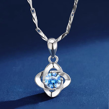 S999纯银网红四叶草项链女轻奢气质锁骨链简约韩版足银风车项饰潮