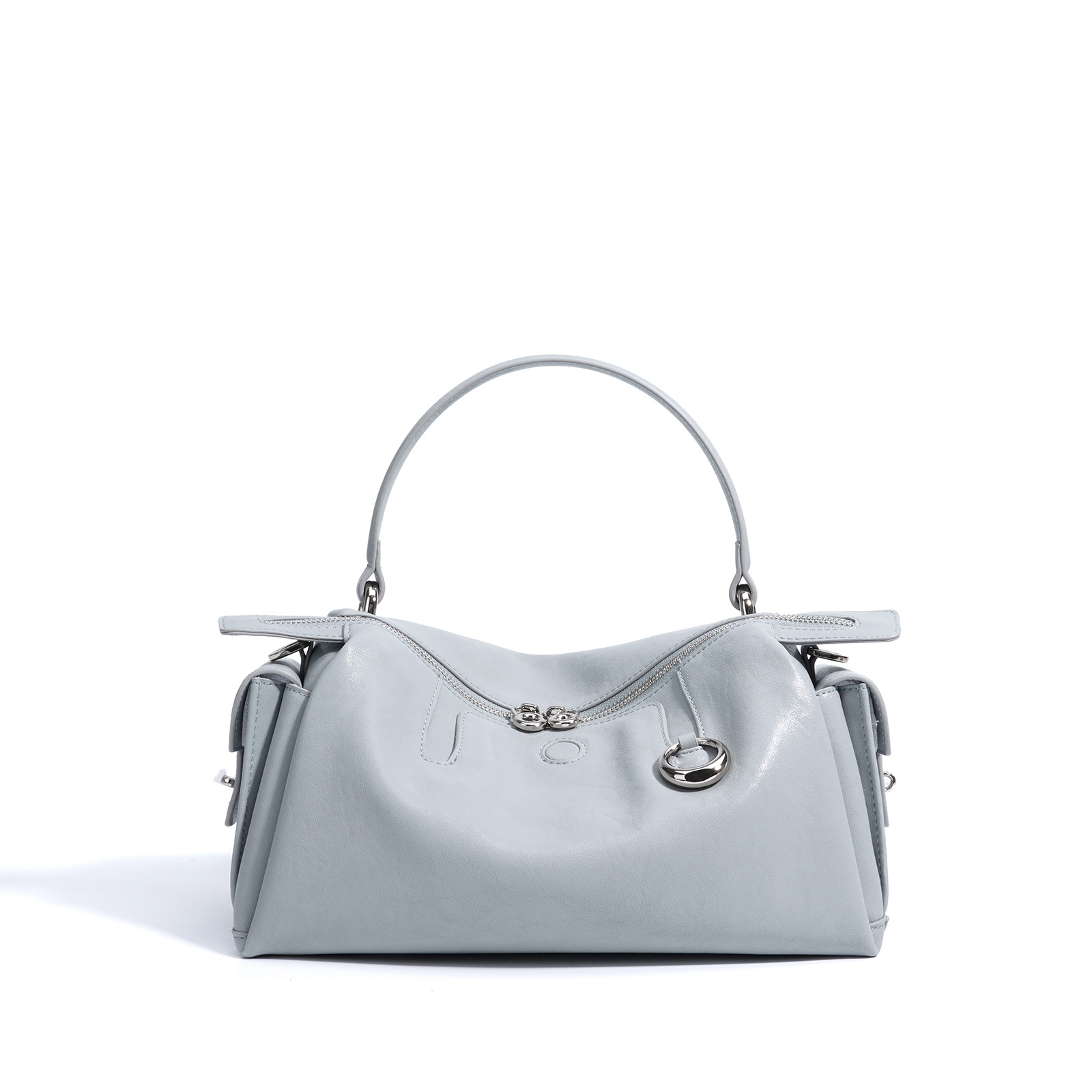 2025 nuevo bolso de cuero de gama alta de nicho bolso de almohada de viajero simple de moda bolso de mensajero de axila de textura mujer