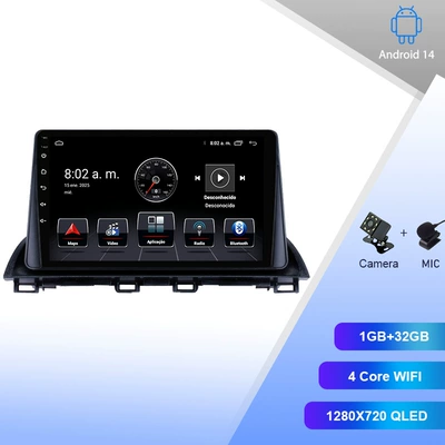 Suitable for 13-18 Mazda 3 Angkesela Android Large Screen Central Control Navigation Stereo Gps Reversing Image (DVD Navigation) - quad-core-1g32gb-wifi