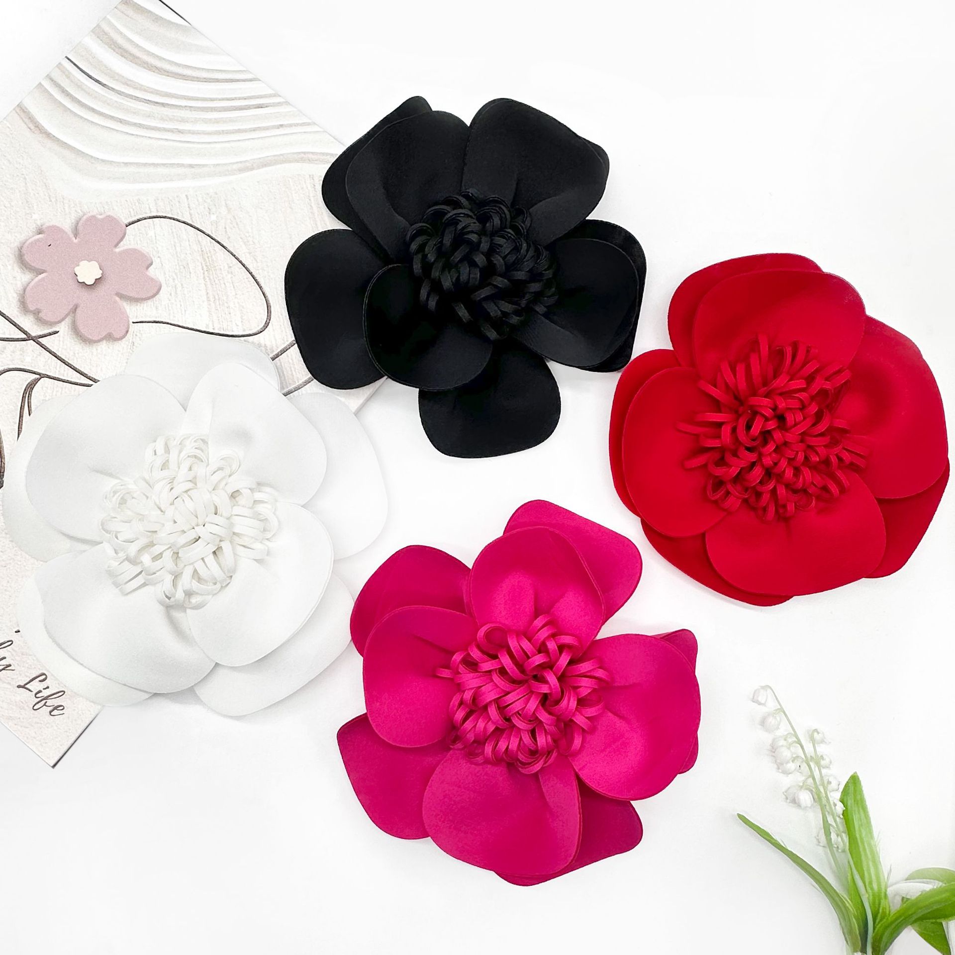 pétalos multicapa estereoscópicos brotes de flores de tela europea vestido de baño accesorios de moda ropa