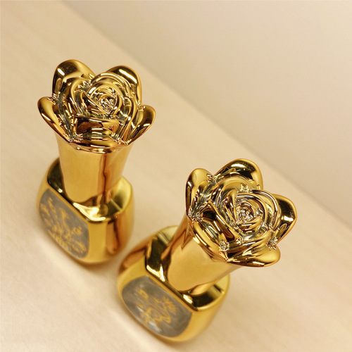 10ML perfume bottle rose glass spray bottle gold electroplated carved travel bottle perfume bottle foreign trade