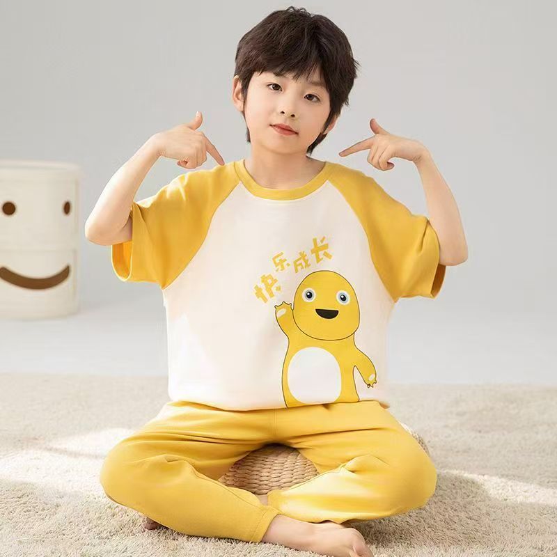 Pijamas infantiles niños lindos pantalones de manga corta de dibujos animados set 2026 verano nuevo niño ropa de hogar para niños