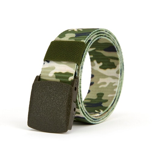 Camouflage canvas belt men's plastic buckle outdoor sports tactical nylon belt thickened military training overalls belt