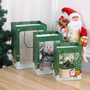 Christmas Window Gift Bag Hot Stamping Window Gift Bag Doll Christmas Eve Apple Handbag Small Gift