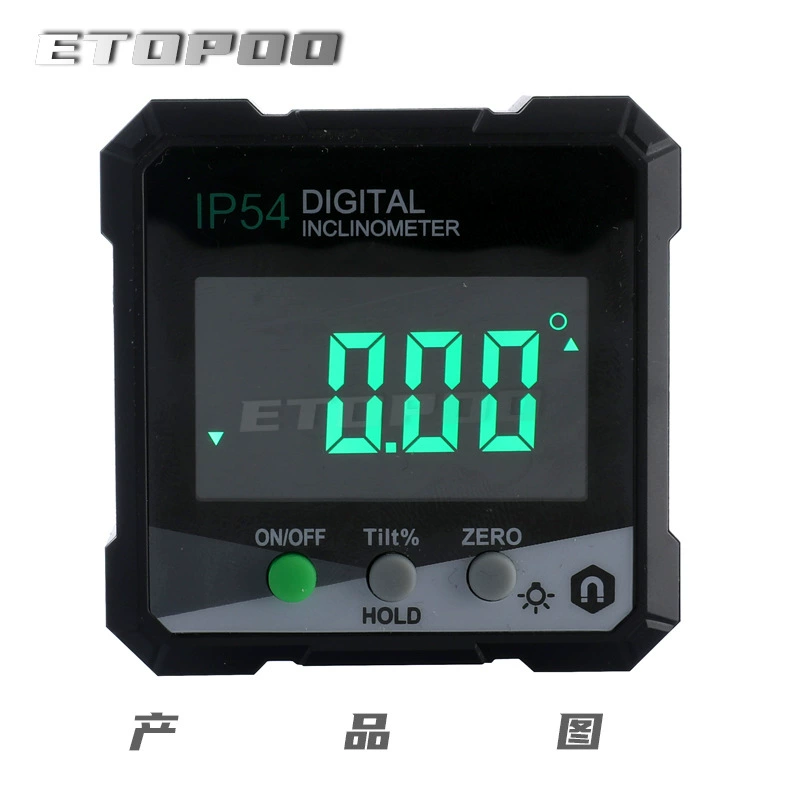 ETOPOO Инклинометр 4*90 градусов IP54 ЖК-экран четырехсторонний Магнитный цифровой дисплей ЖК-Измеритель угла наклона коробки