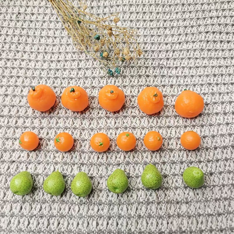 Simulated Stereo Mini Small Fruits, Small Apples, Small Oranges, Pears, Watermelons, Miniature Fruit Models, Hairpin Accessories