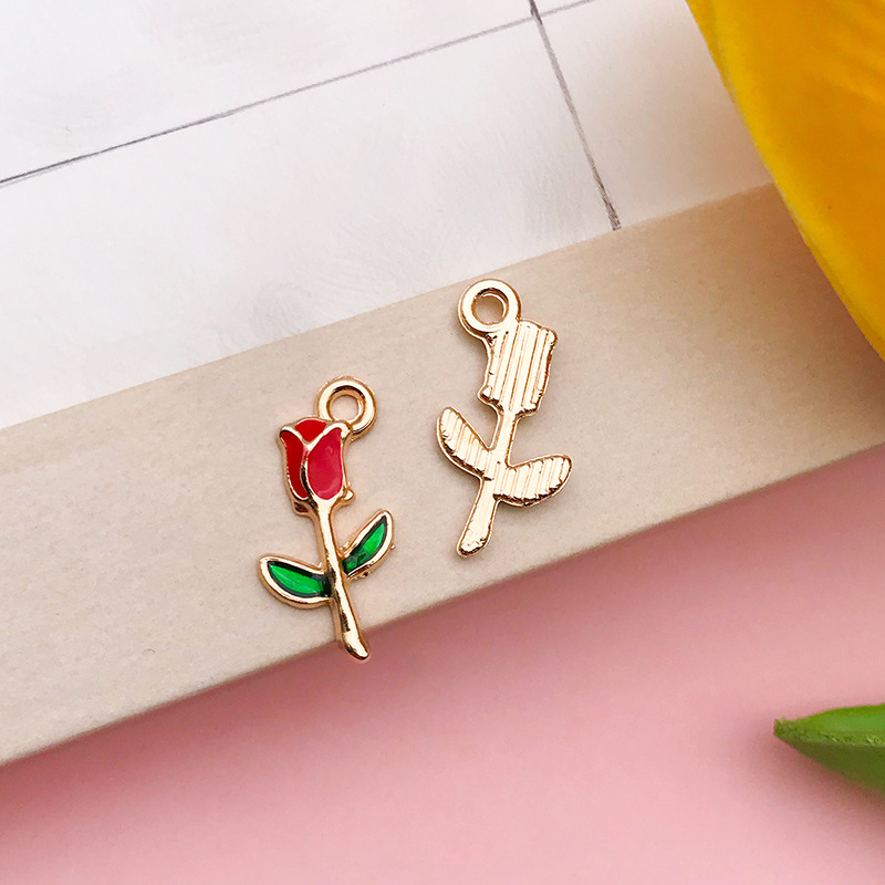 Colgante de corazón con gota de aceite, accesorios de joyería DIY