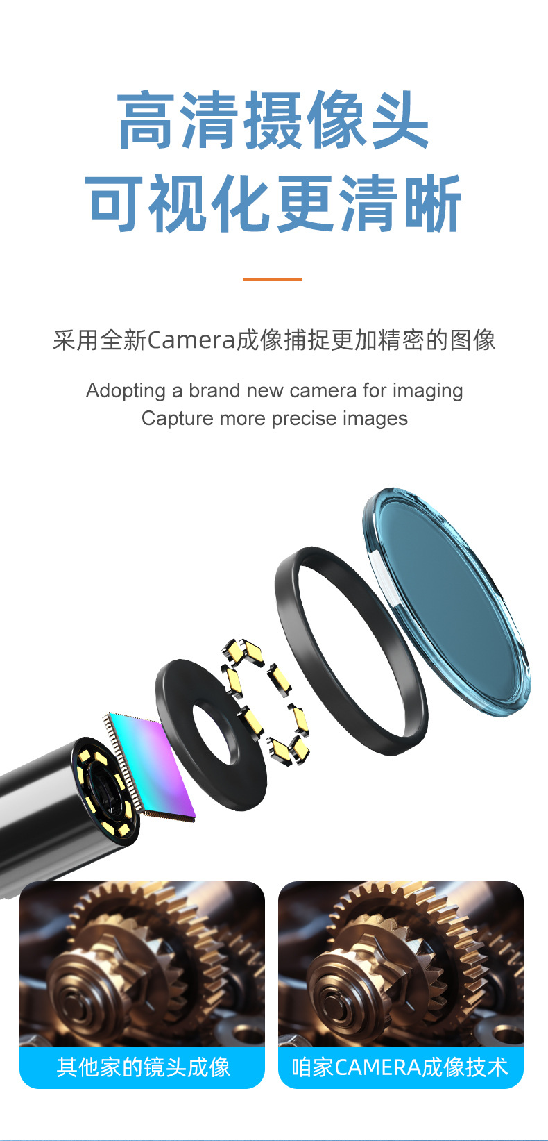 Apple Phone Direct Connection Camera 1080P Dual Interface 2-in-1 Waterproof 3 Megapixel Industrial Endoscope Probe